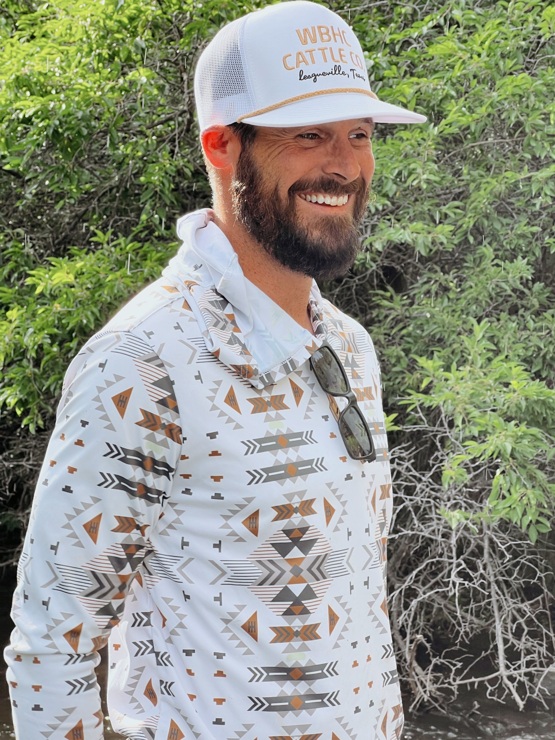 Southwestern Aztec UPF50+ Hooded Fishing Shirt